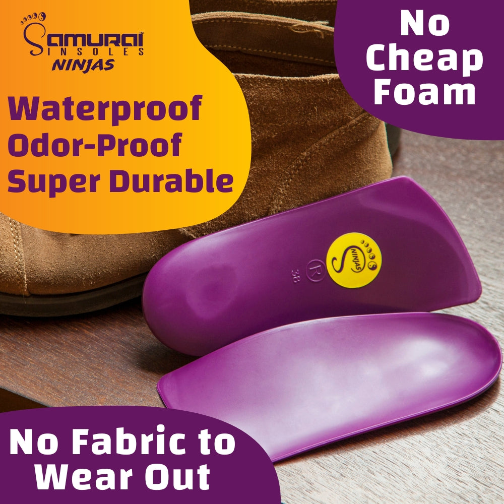 Samurai Insoles Ninjas - Perfectly Supportive Orthotic Arch Support Shoe Inserts