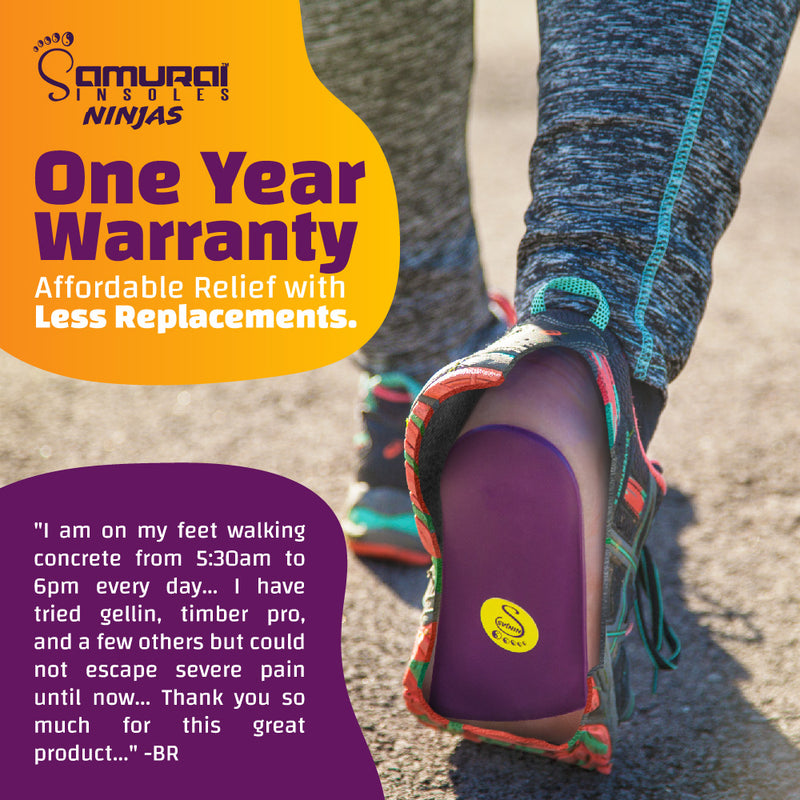 Samurai Insoles' Ninja Orthotics Quick Relief for Plantar Fasciitis