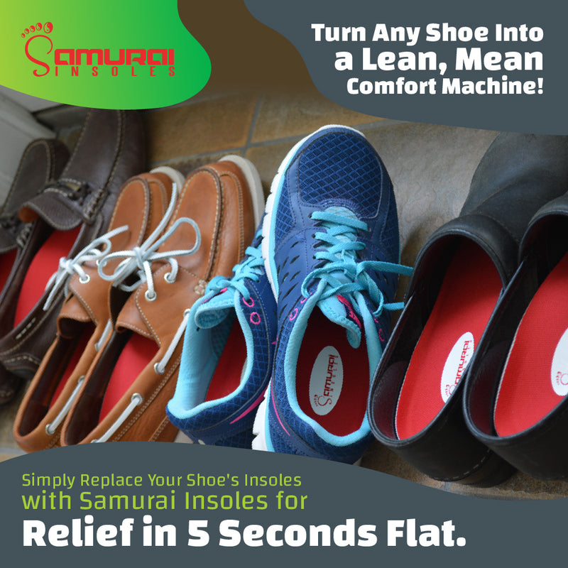 Original Samurai Insoles® Orthotics for Flat Feet, Plantar Fasciitis