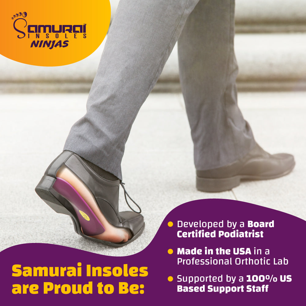 Samurai Insoles Ninjas - Perfectly Supportive Orthotic Arch Support Shoe Inserts